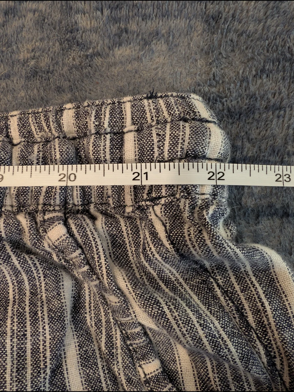 Lane Bryant 22/24 Navy and White Striped Linen Blend Pants